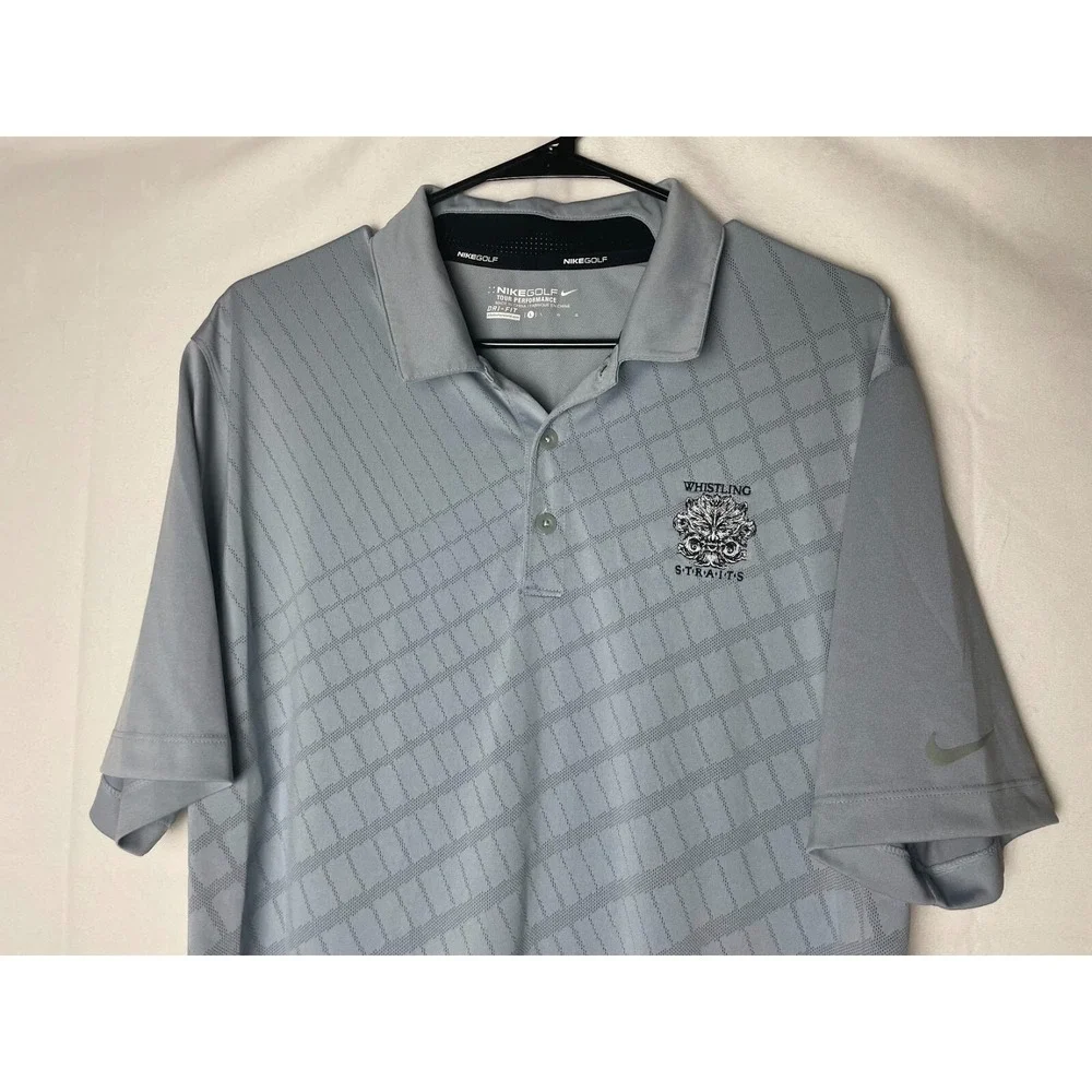 Nike Golf Whistling Straits Golf Course Men's Polo Shirt Gray Size Large
